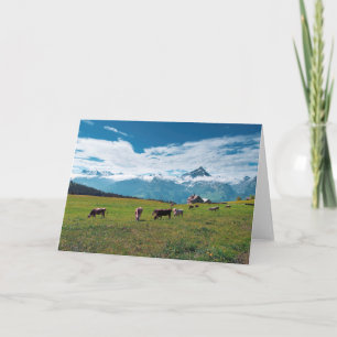 Happy Cows on Farm in Switzerland Karte