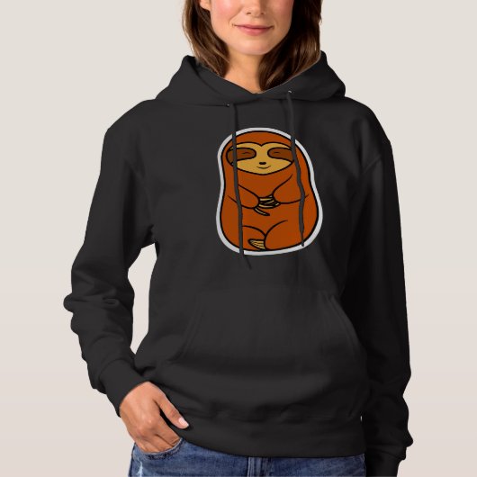 Happy Cozy Brown Sloth Bear Hoodie (Vorderseite)