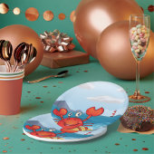 Happy Crab am Strand Pappteller