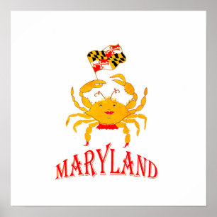 Happy crab baby T - Shirt Throw Kissen Poster