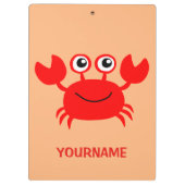 Happy Crab benutzerdefinierte Zwischenablage Klemmbrett (Rückseite)
