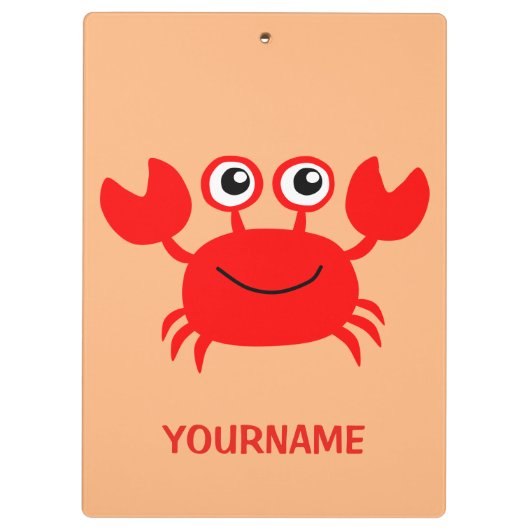 Happy Crab benutzerdefinierte Zwischenablage Klemmbrett (Rückseite)