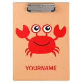 Happy Crab benutzerdefinierte Zwischenablage Klemmbrett (Vorderseite)