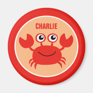Happy Crab benutzerdefinierter Monogramm-Magnet Magnet