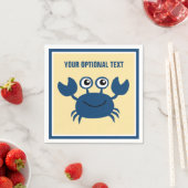 Happy Crab Benutzerdefinierter Text Serviette (Beispiel)