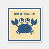 Happy Crab Benutzerdefinierter Text Serviette (Vorderseite)