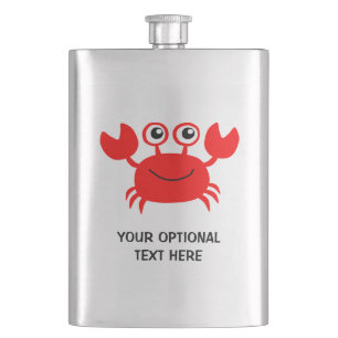 Happy Crab Custom Flask Flachmann