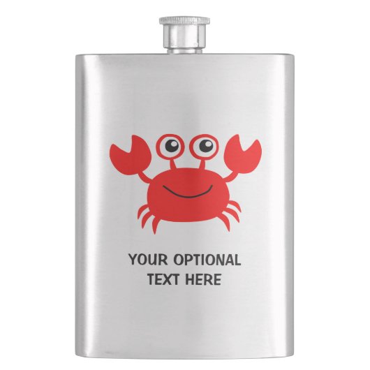 Happy Crab Custom Flask Flachmann (Vorderseite)