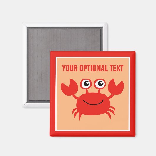 Happy Crab Custom Magnet (Vorderseite/Rückseite)