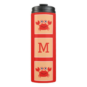 Happy Crab Custom Monogram Tumbler Thermosbecher
