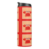 Happy Crab Custom Monogram Tumbler Thermosbecher (Nach rechts gedreht)