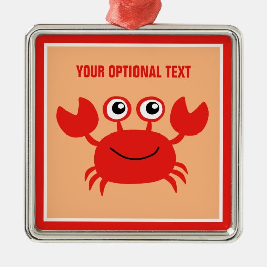 Happy Crab Custom Ornament Aus Metall (Vorne)