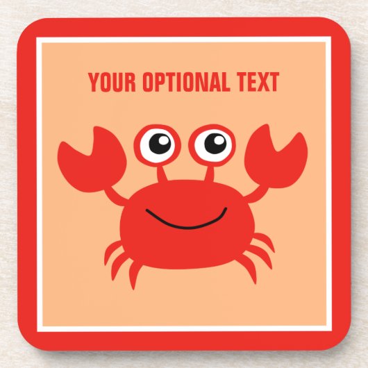 Happy Crab Custom Untersetzer (Vorderseite)