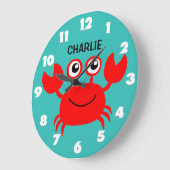 Happy Crab custom wall clock Große Wanduhr (Winkel)