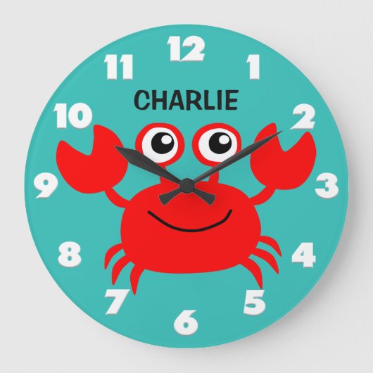 Happy Crab custom wall clock Große Wanduhr (Vorderseite)