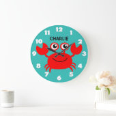 Happy Crab custom wall clock Große Wanduhr (Zuhause)
