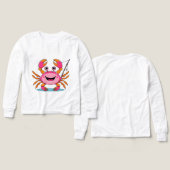 Happy Crab Fishing – Kids’ Long Sleeve Tee (Design Vorderseite & Rückseite)