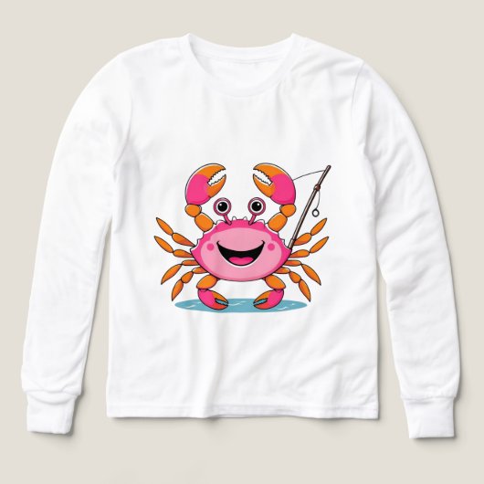 Happy Crab Fishing – Kids’ Long Sleeve Tee (Design Vorderseite)
