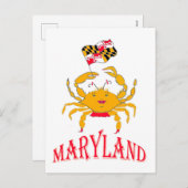 Happy crab in Maryland Feiertagspostkarte (Vorne/Hinten)