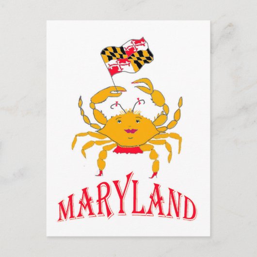 Happy crab in Maryland Feiertagspostkarte (Vorderseite)