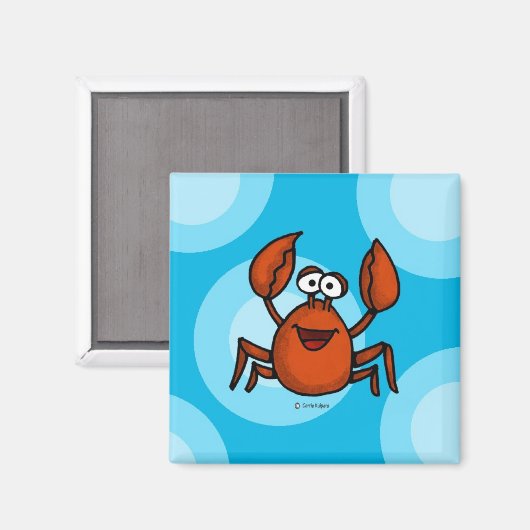 Happy Crab Magnet (Vorderseite/Rückseite)