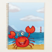 Happy Crab on Beach with Lighthouse Planer (Vorderseite)
