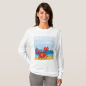 Happy Crab on Beach with Lighthouse T-Shirt (Vorne ganz)