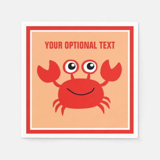 Happy Crab-Papierservietten Serviette (Vorderseite)