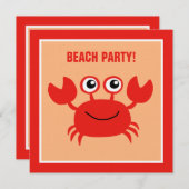 Happy Crab-Party Einladungen (Vorne/Hinten)
