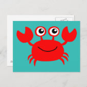 Happy Crab Postcard Postkarte (Vorne/Hinten)