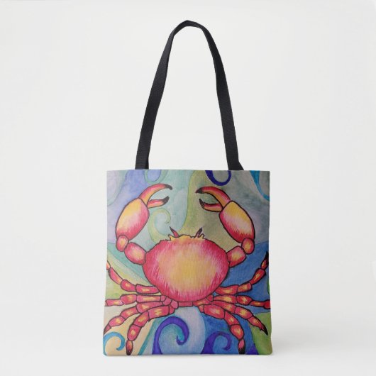 Happy Crab Tote Bag Tasche (Vorderseite)