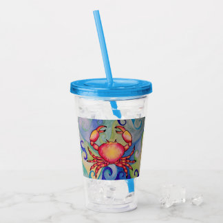 Happy Crab Tumbler Acryltrinkbecher
