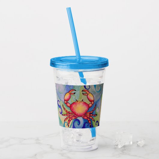 Happy Crab Tumbler Acryltrinkbecher (Vorderseite Ice)