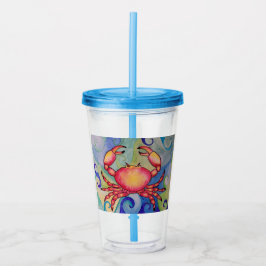 Happy Crab Tumbler Acryltrinkbecher