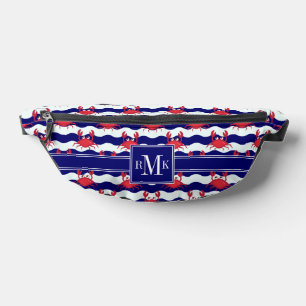 Happy Crabs Pattern Bauchtasche