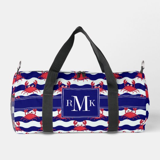 Happy Crabs Pattern Duffle Bag (Rückseite)