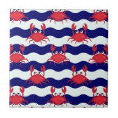 Happy Crabs Pattern Fliese (Vorderseite)