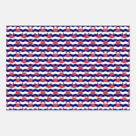 Happy Crabs Pattern Geschenkpapier Set (Vorderseite 3)