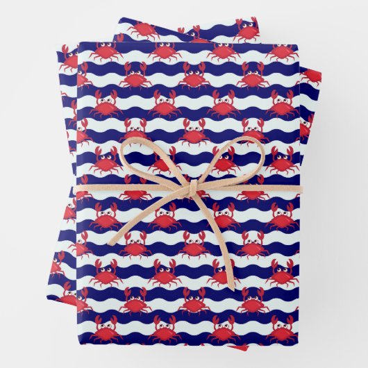 Happy Crabs Pattern Geschenkpapier Set (Beispiel)
