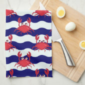 Happy Crabs Pattern Geschirrtuch (Viertel Falte)