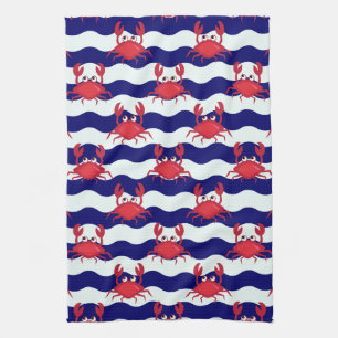 Happy Crabs Pattern Geschirrtuch