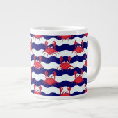Happy Crabs Pattern Jumbo-Tasse (Vorderseite Rechts)