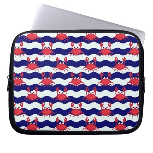 Happy Crabs Pattern Laptopschutzhülle (Vorderseite)