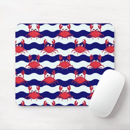 Happy Crabs Pattern Mousepad (Mit Mouse)