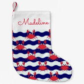 Happy Crabs Pattern| Name hinzufügen Kleiner Weihnachtsstrumpf (Vorderseite)