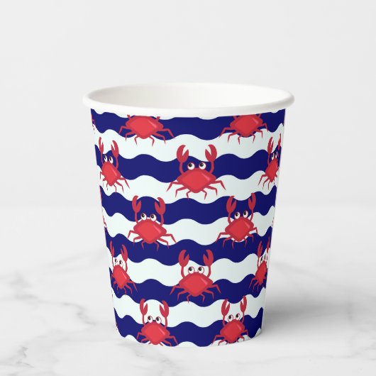 Happy Crabs Pattern Pappbecher (Rückseite)