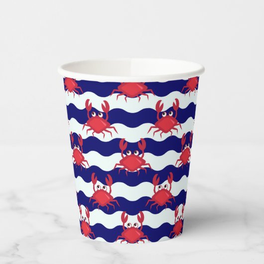 Happy Crabs Pattern Pappbecher (Links)