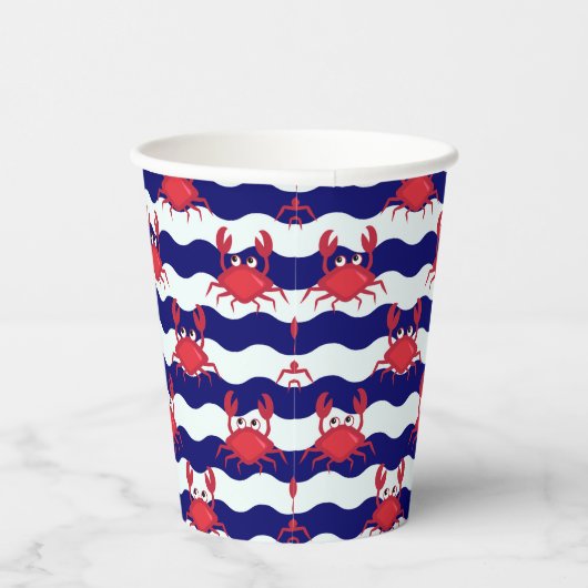 Happy Crabs Pattern Pappbecher (Rechts)