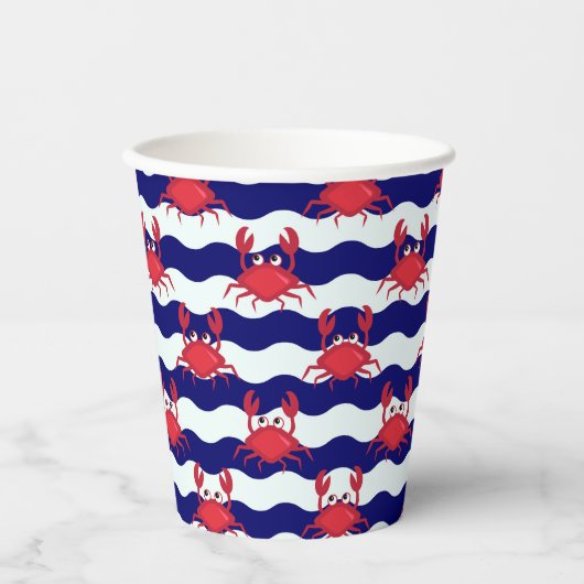 Happy Crabs Pattern Pappbecher (Vorderseite)