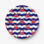 Happy Crabs Pattern Pappteller (Vorderseite)